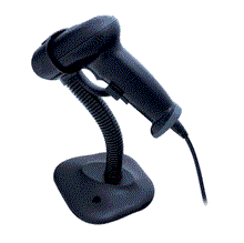 USB 2D Barcode Scanner w/ Stand - Black